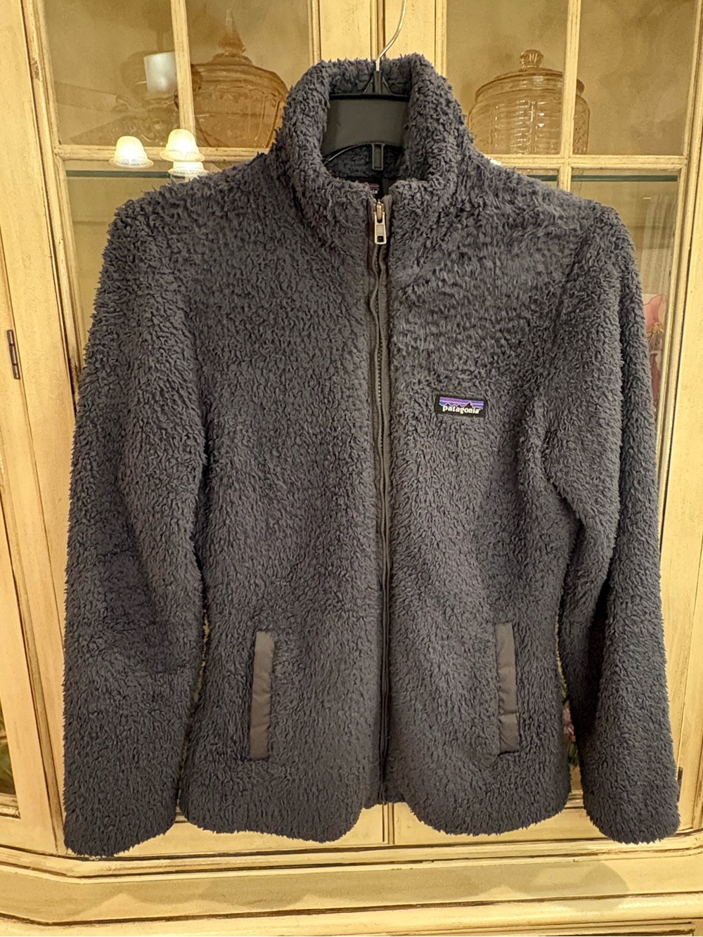 Patagonia Slate Blue Teddy Fleece Zip Jacket Size Small